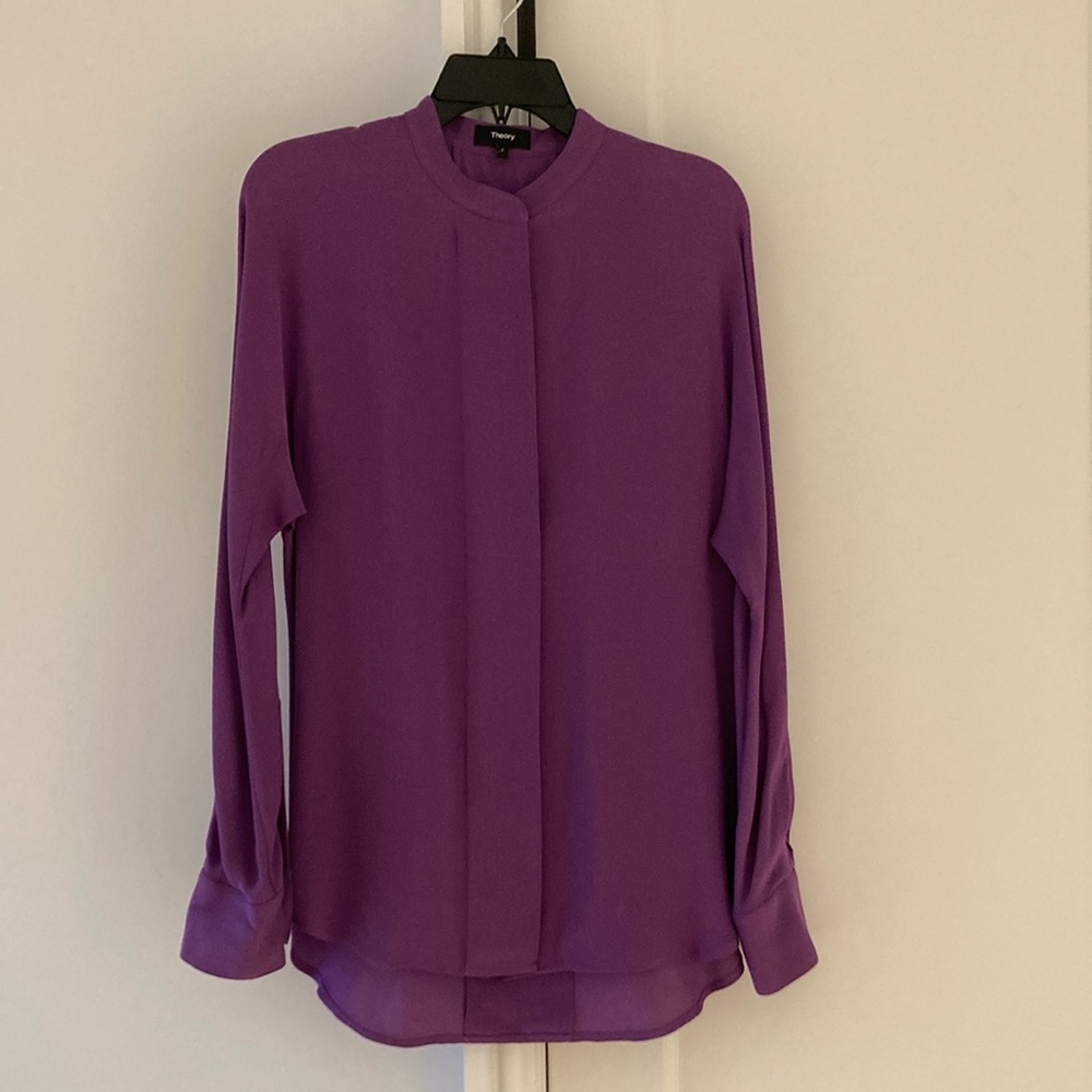Theory Purple Shirt. Perfect dolman style. Silk mix